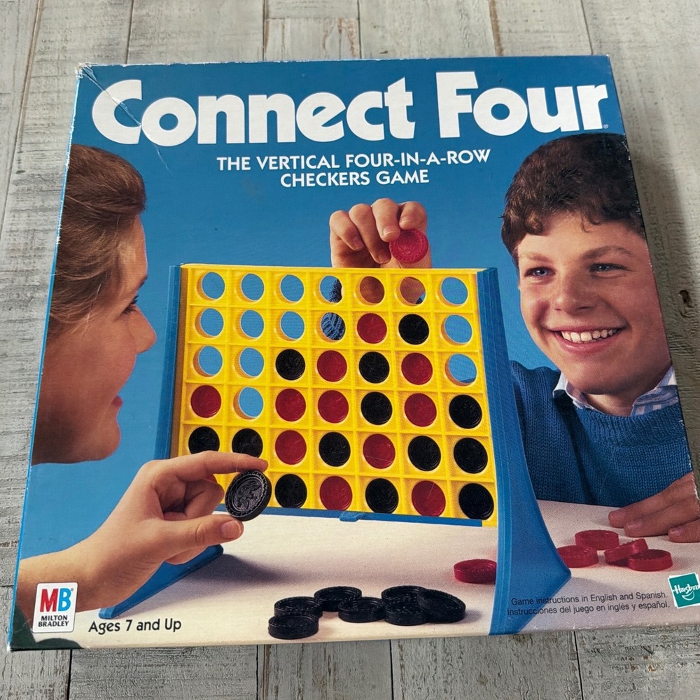 Milton Bradley Connect Four Vertical Four In A Row Checkers Game 1998 Retro VTG